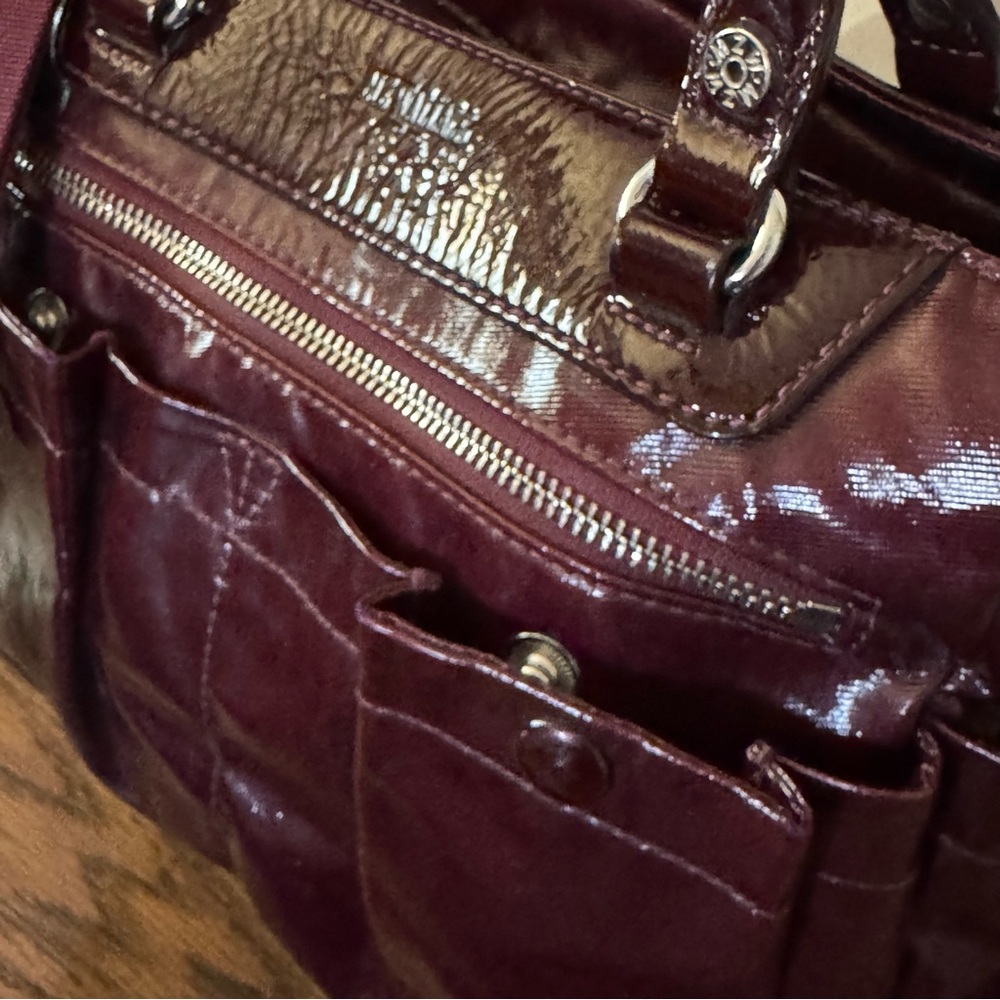 MZ Wallace Bag Crossbody Tote Patent Leather Merlot - Picture 9 of 14